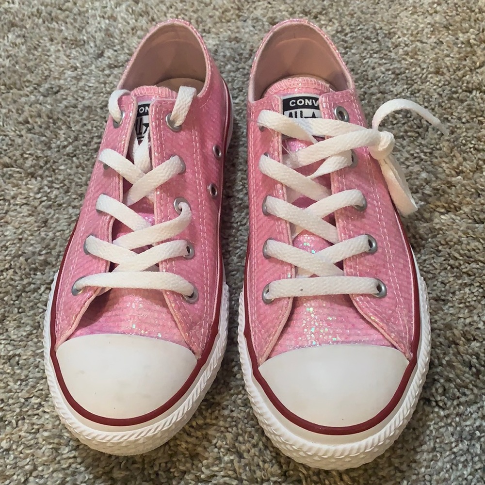 NWOT Converse pink sparkle size 2 shoes